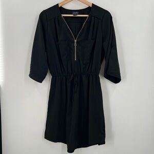 Justify Black Dress Gold Zipper Medium